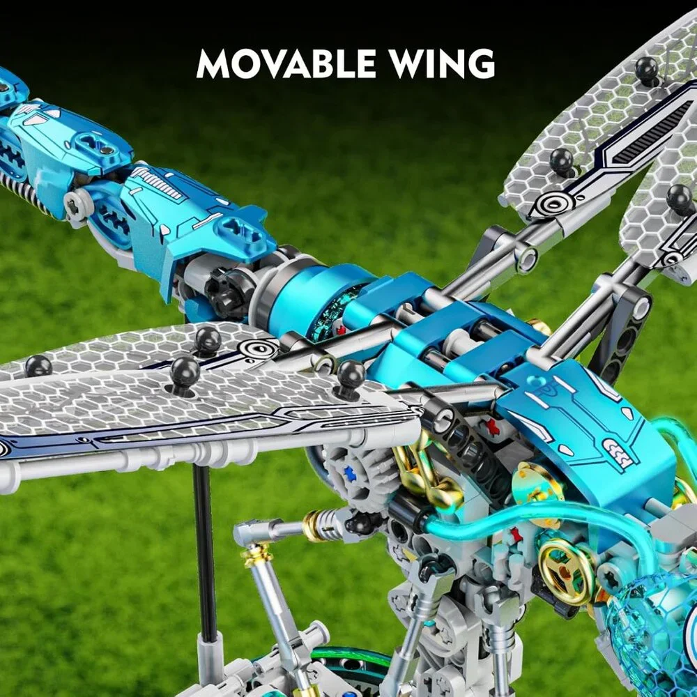 NEW Mechanical Technic Dragonfly Building Block Set LEGO Compatible LED Lights M